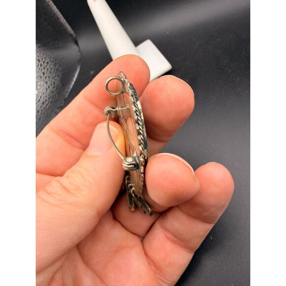 Vintage Sterling Silver Dangle Pendant - Raw Lapis and Turquoise - Picture 2 of 7